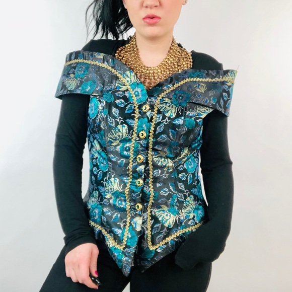 Cachet Structured Corset Off-Shoulder Blouse - Picture 6 of 8